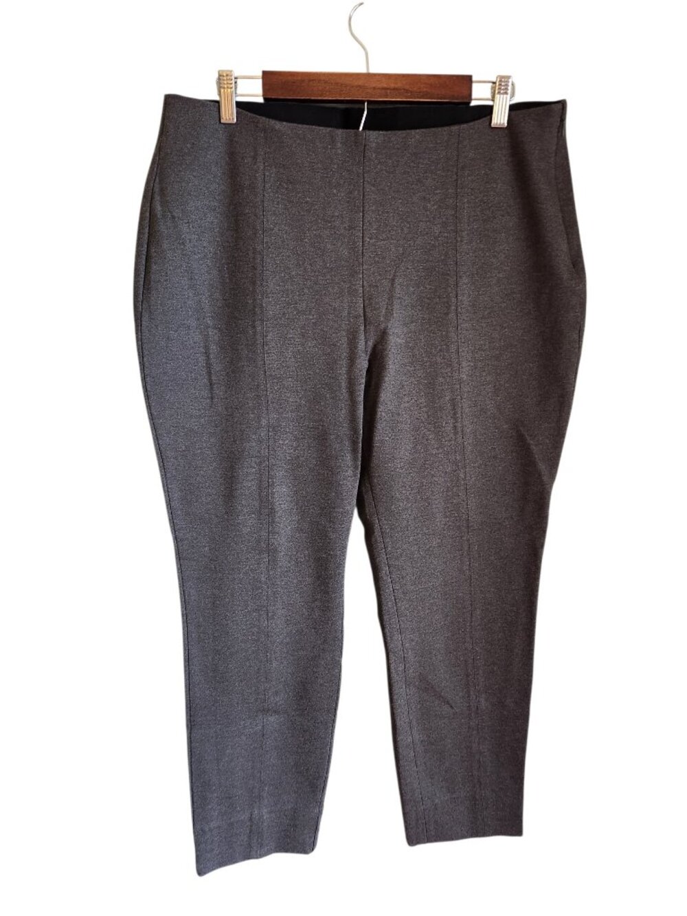 Quince Pants XL Gray Grey Women's Ultra Stretch Ponte Pintuck Ankle Pant NEW